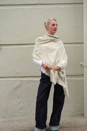 Contrast Edge Cashmere Wrap