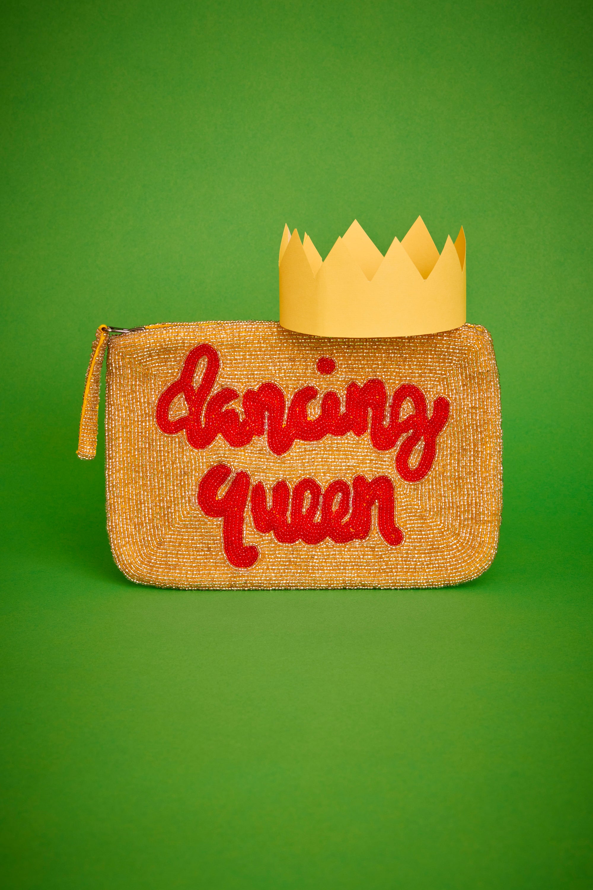 dancing queen beaded clutch