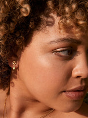 Small Rosette Peridot Hanging Teardrop Earrings