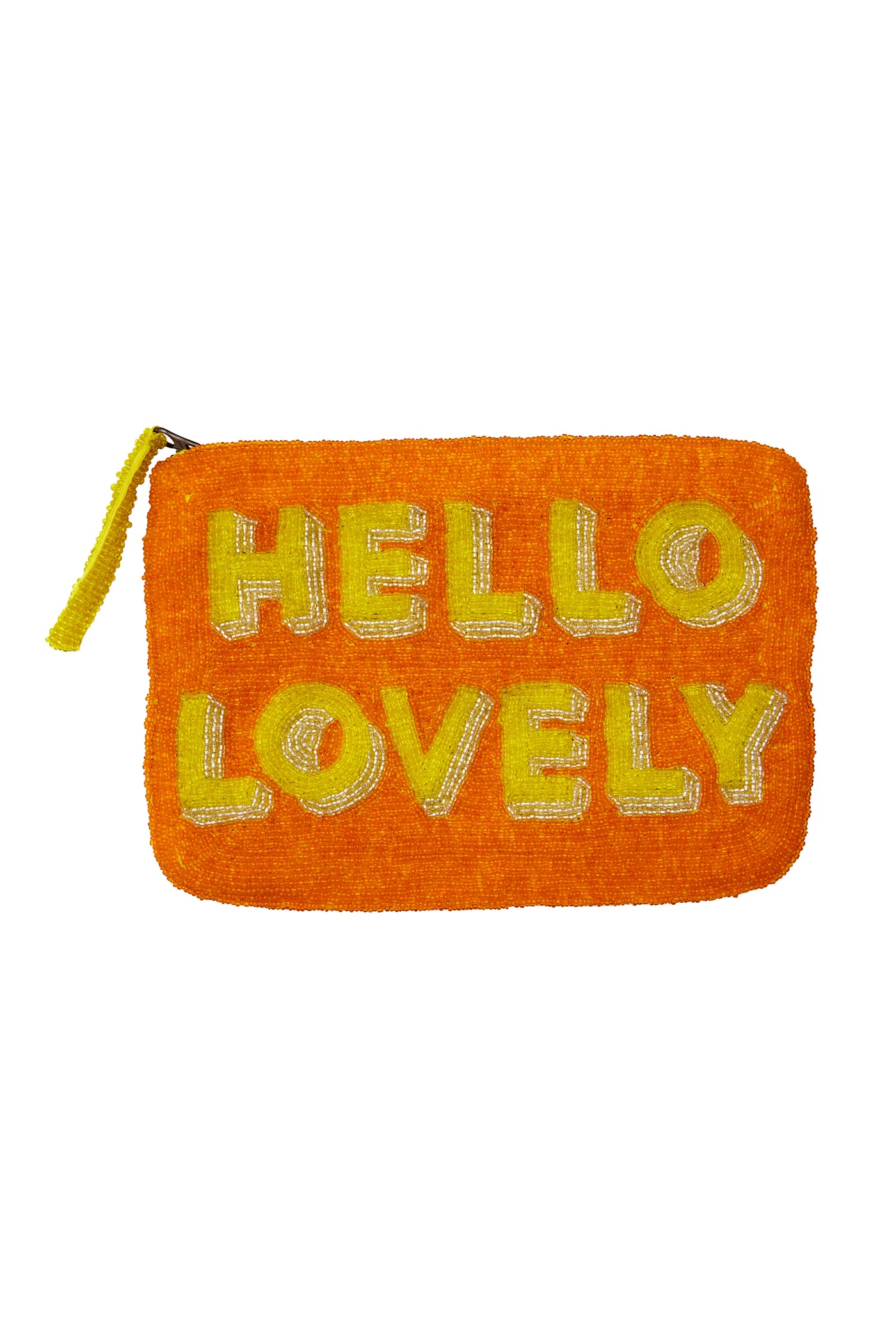Hello Lovely bead clutch - Orange and yellow