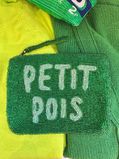 Petit Pois bead mini clutch - Greens