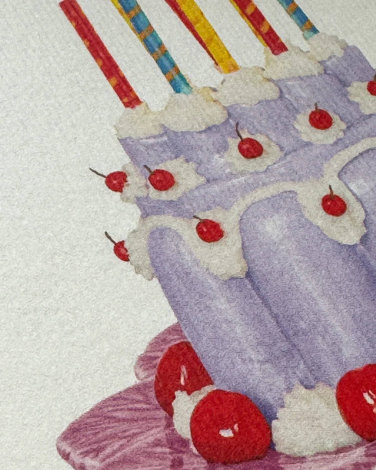 Lavender Cream Blancmange Cake Greeting Card