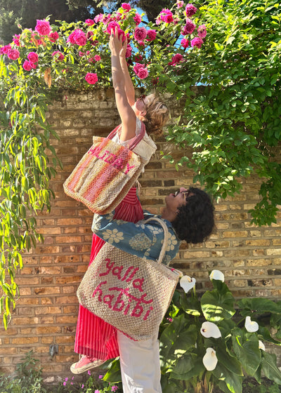 Yalla Habibi - Natural and hot pink