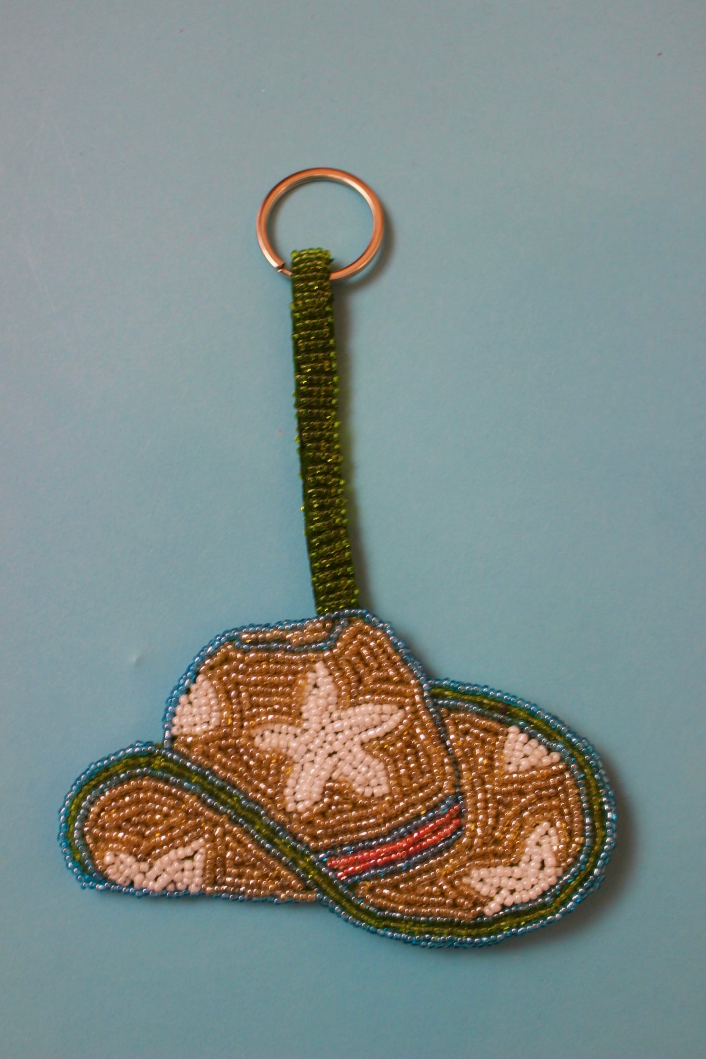 Cowboy Hat beaded charm keyring