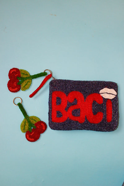 Cherry mini beaded keyring