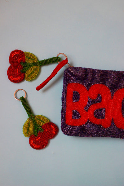 Cherry mini beaded keyring