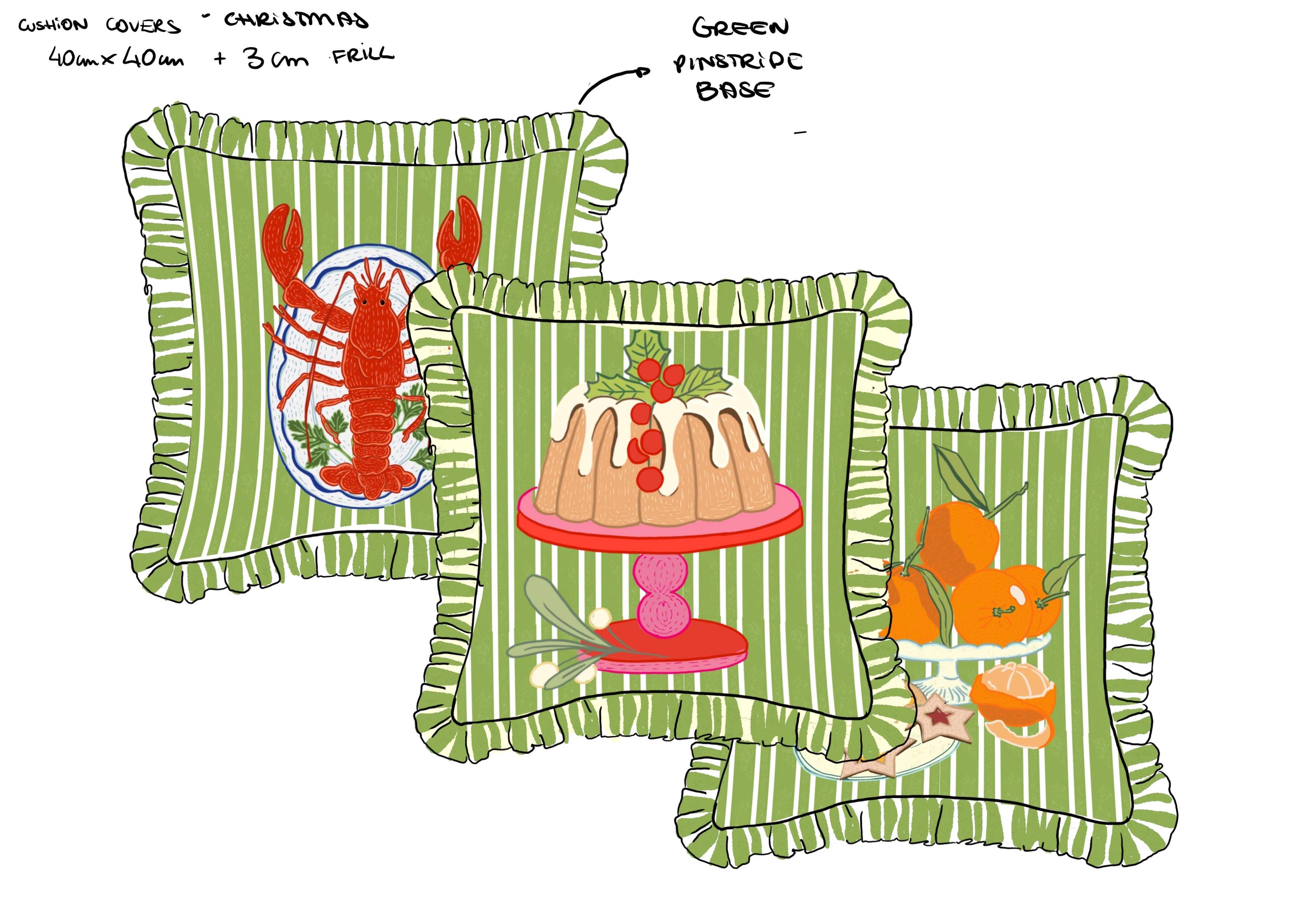 Clementines and Cookies Cushion