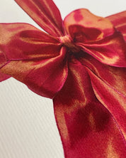 Orange Silk Organza Bow Greeting Card