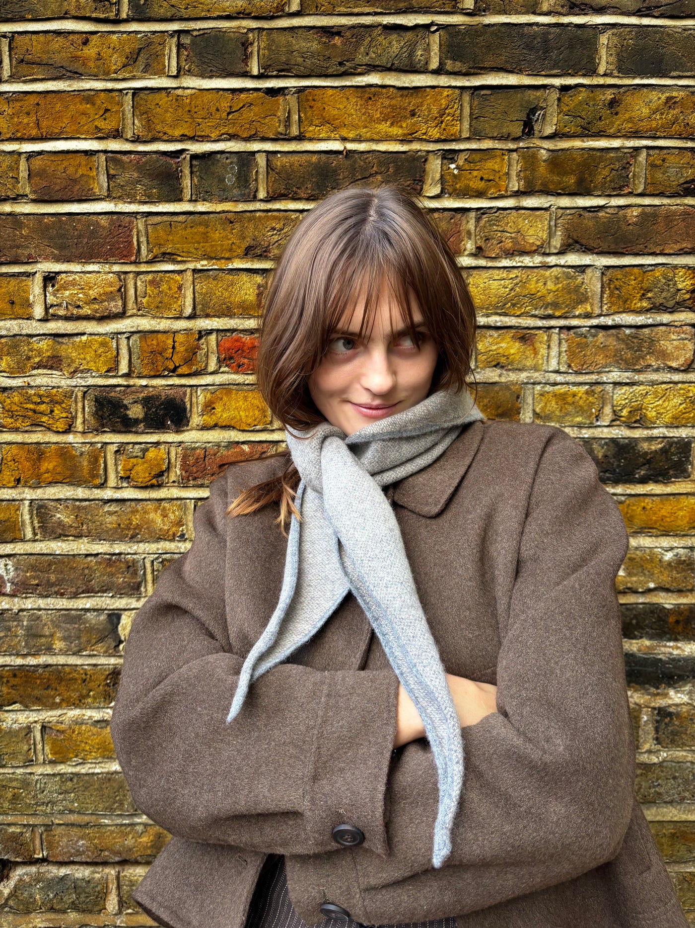 Grey Triangle Headscarf