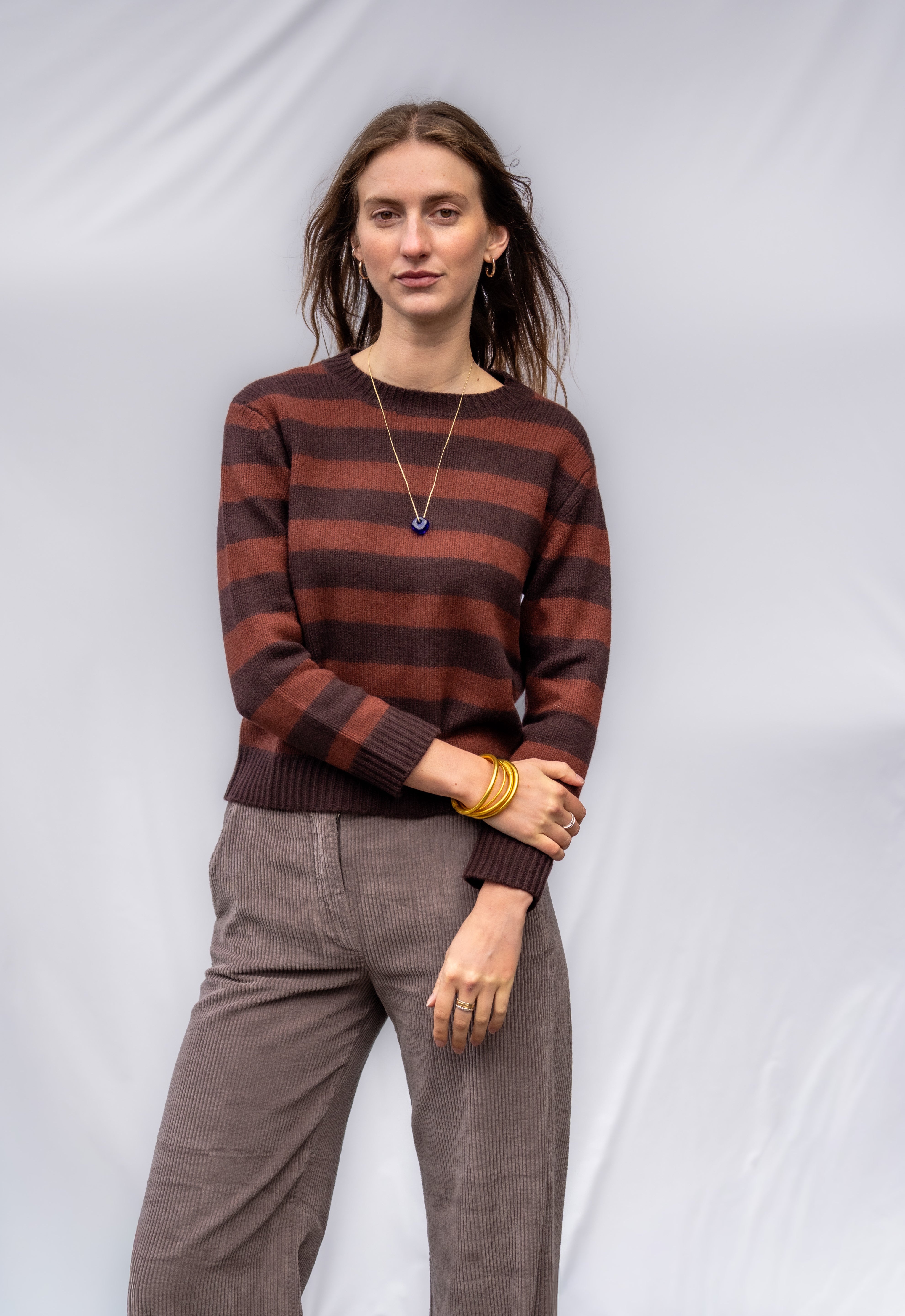 Chestnut Stripe Yak Jumper (images show different colour way)