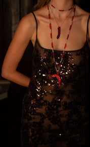 Shrimp Beaded Pendent Necklace