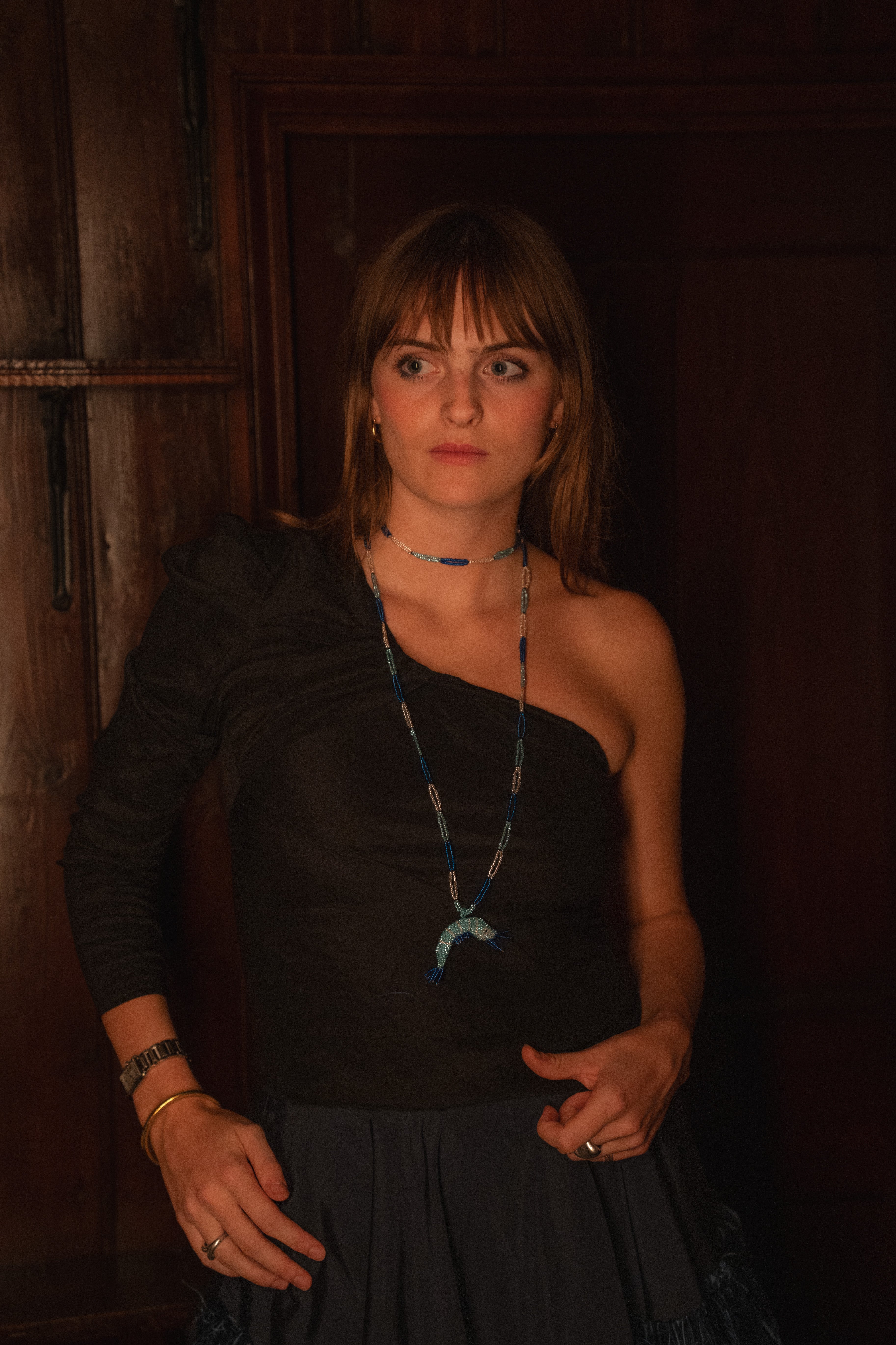 Shrimp Beaded Pendent Necklace