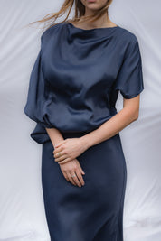 Mila Ripple Drape Dress