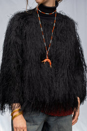 Safi Black Plume Blouse