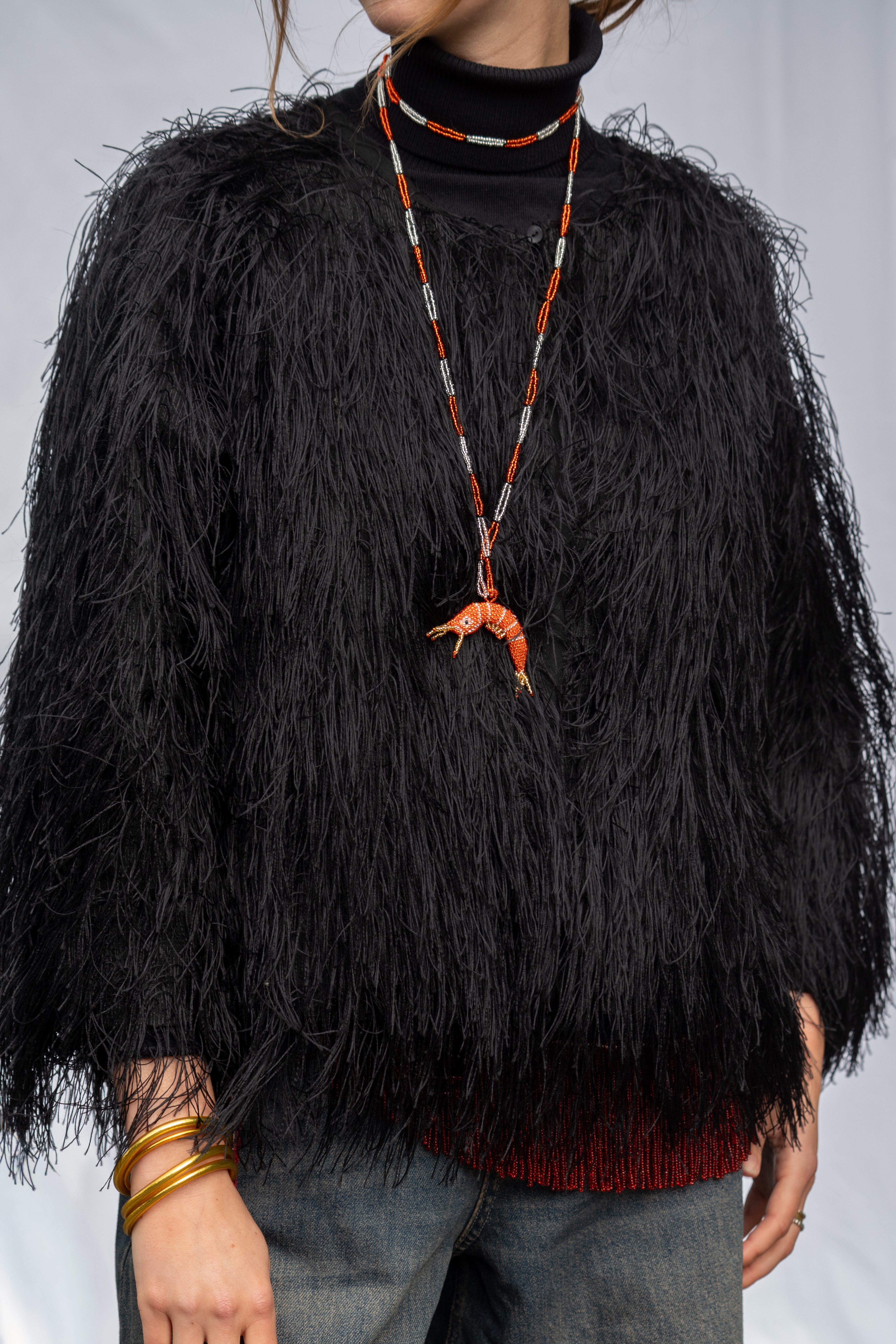 Safi Black Plume Blouse