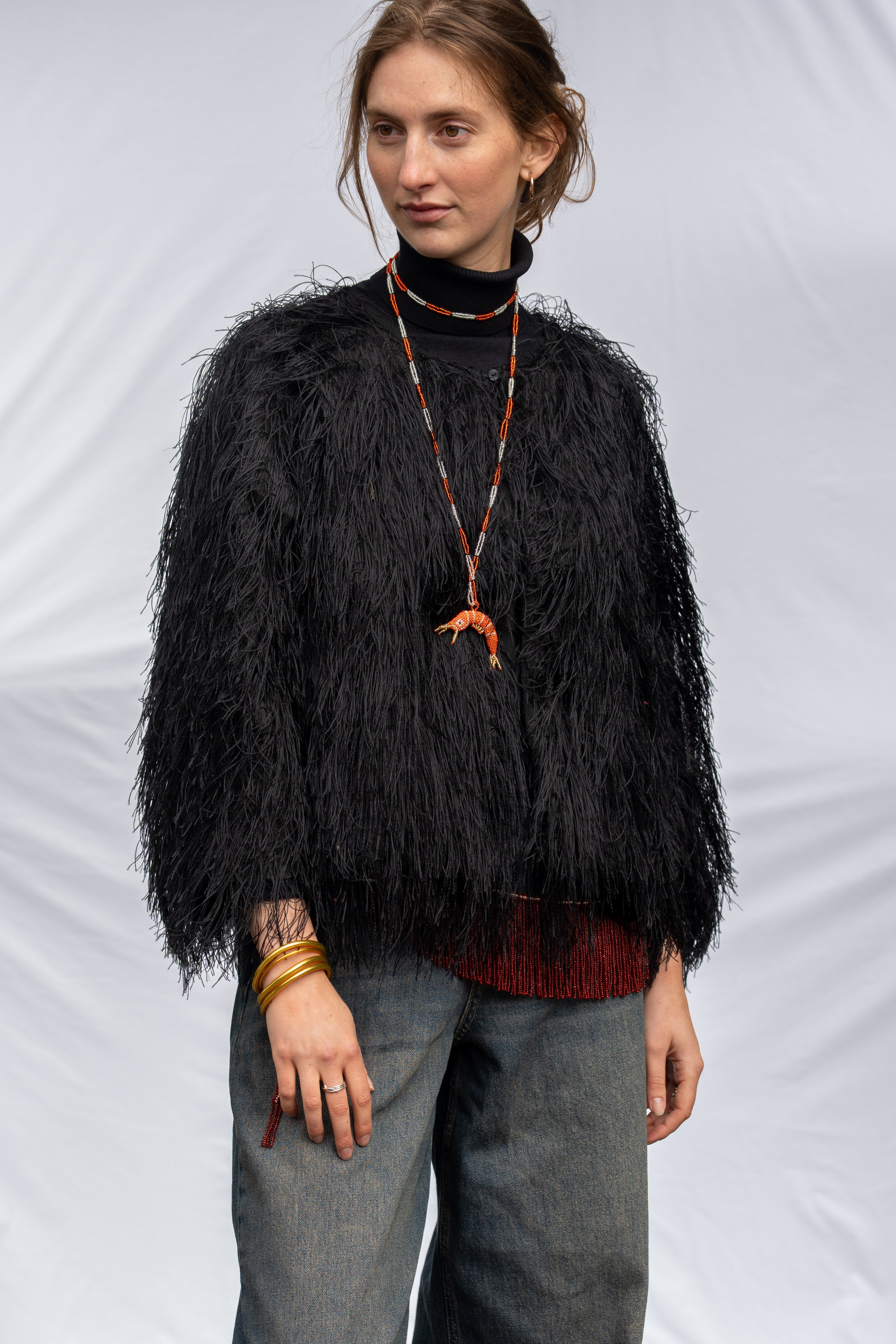 Safi Black Plume Blouse