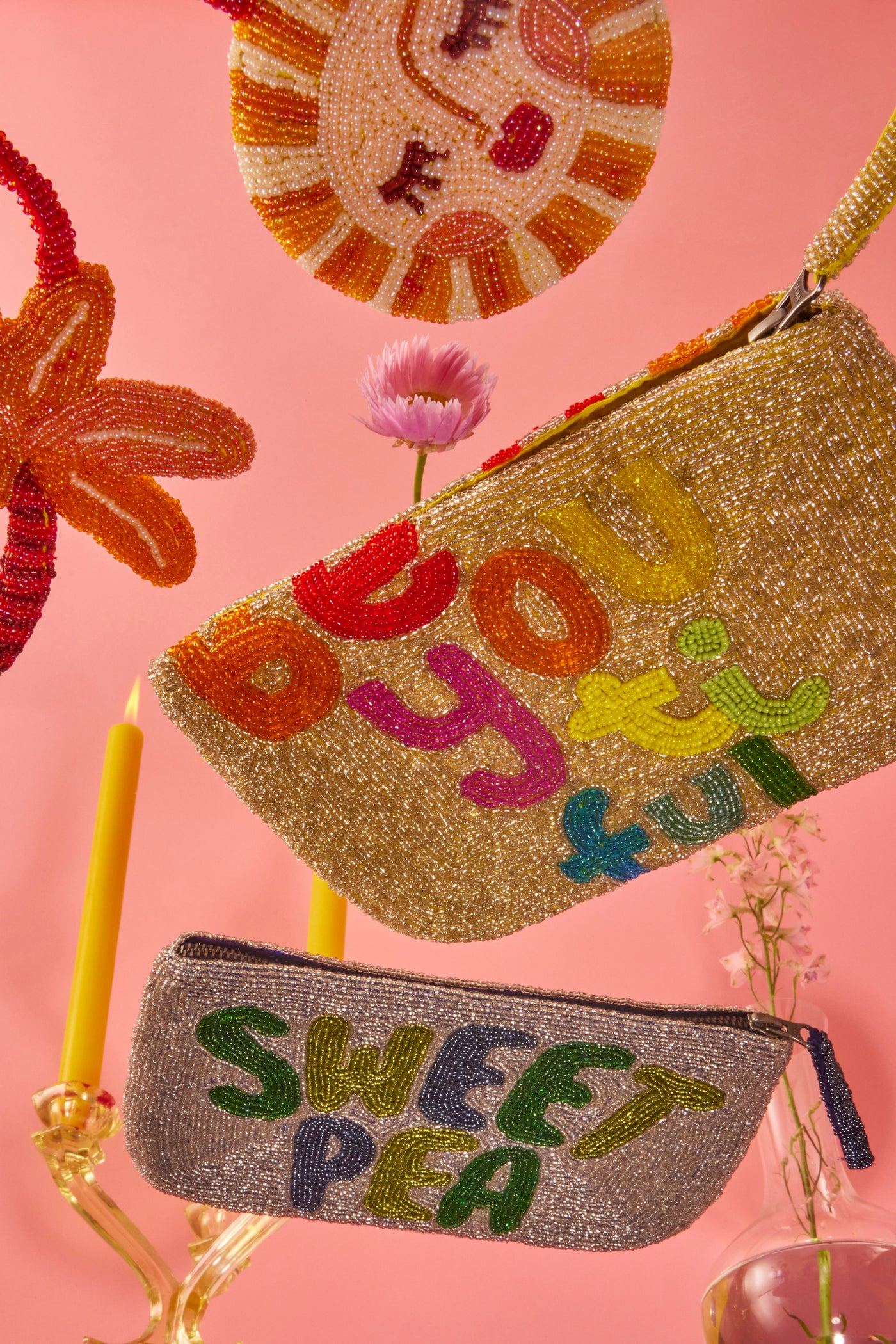 Be You Ti Ful beaded clutch - Gold and Multi