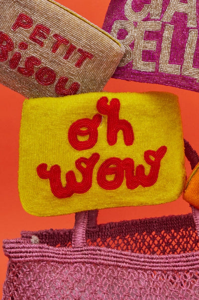 Oh wow bead clutch - Yellow and Red