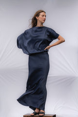 Mila Ripple Drape Dress
