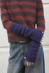 Navy Fingerless Gloves