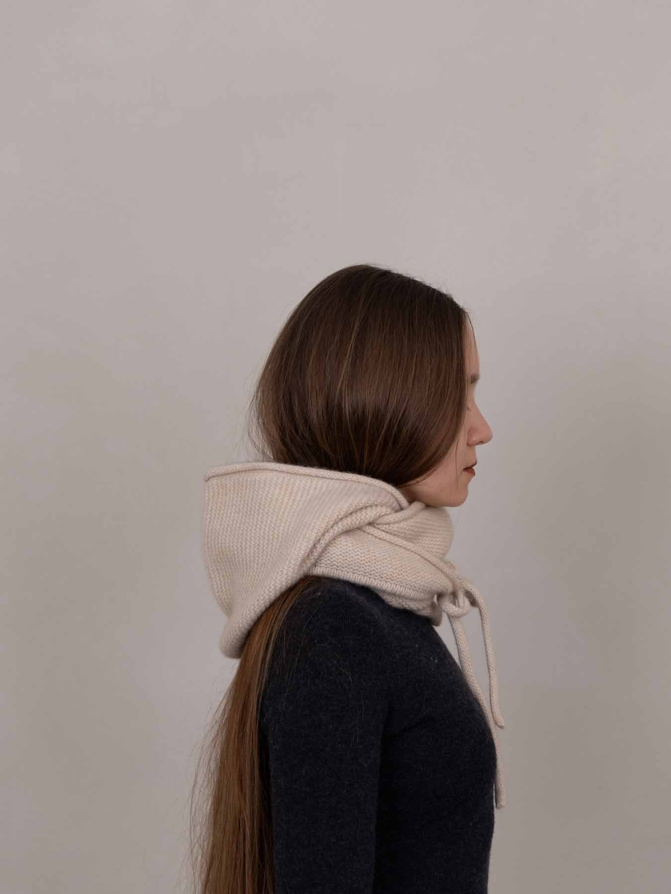 Ivory Eden Hooded Scarf