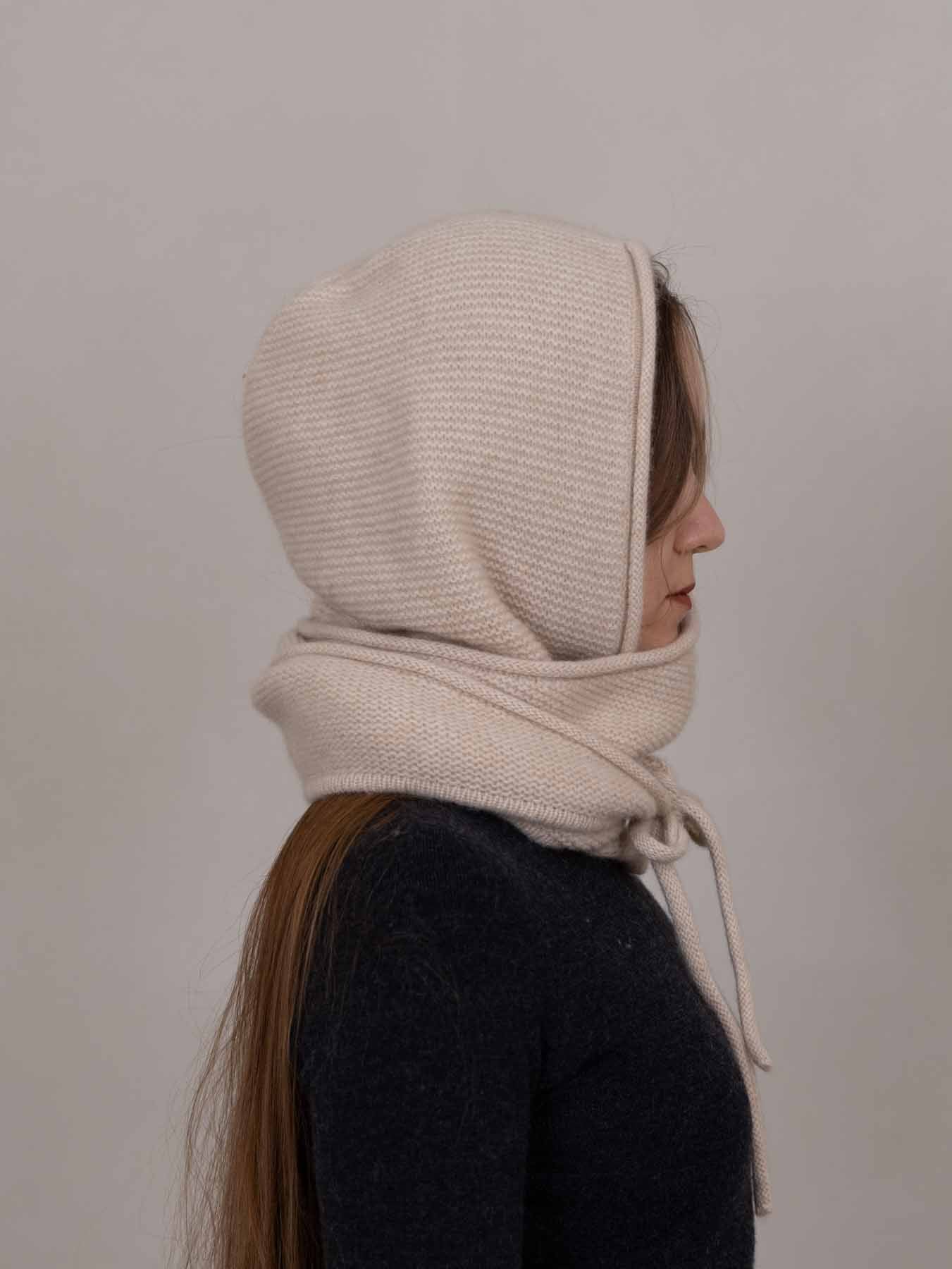 Ivory Eden Hooded Scarf