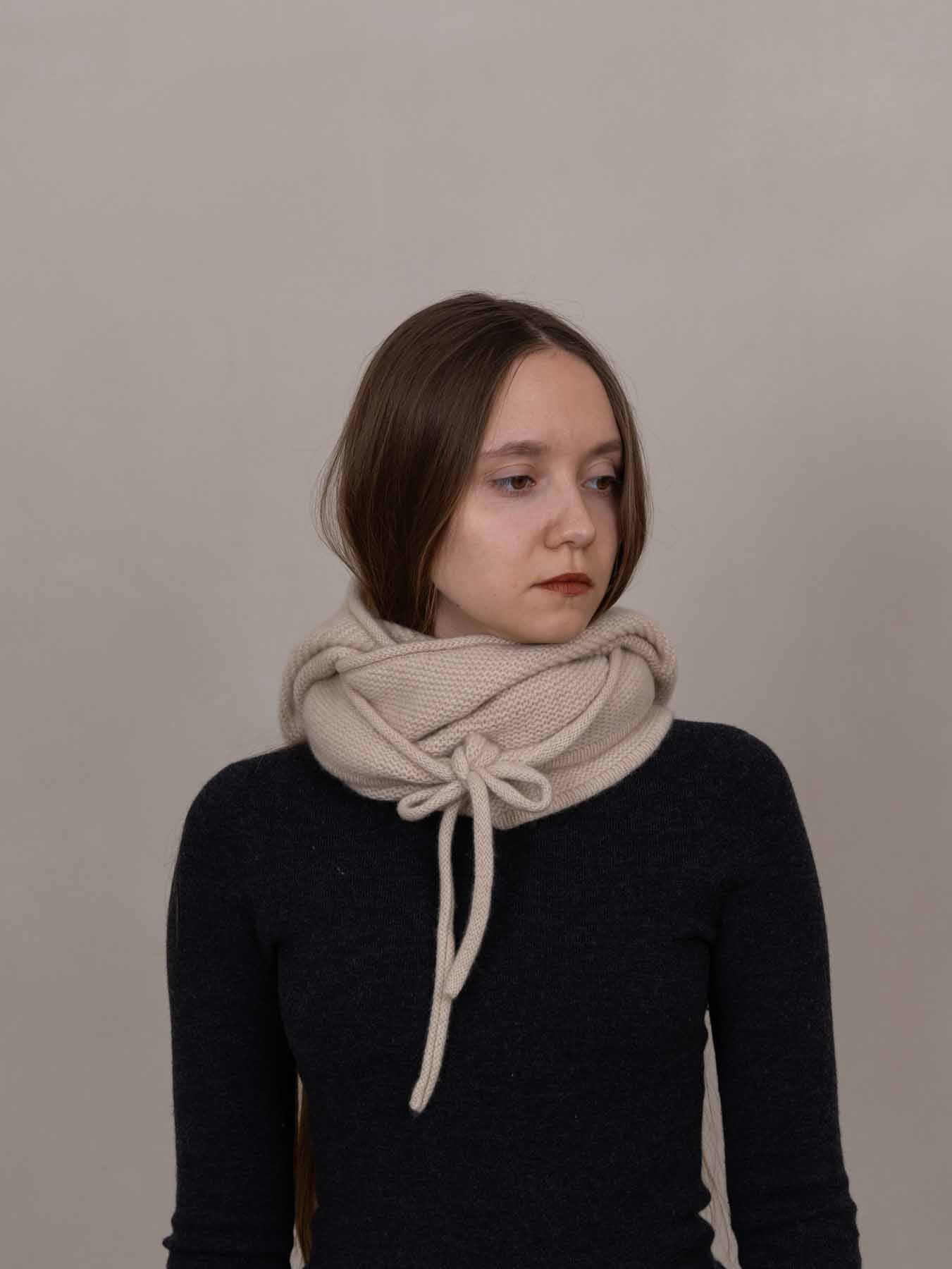 Ivory Eden Hooded Scarf