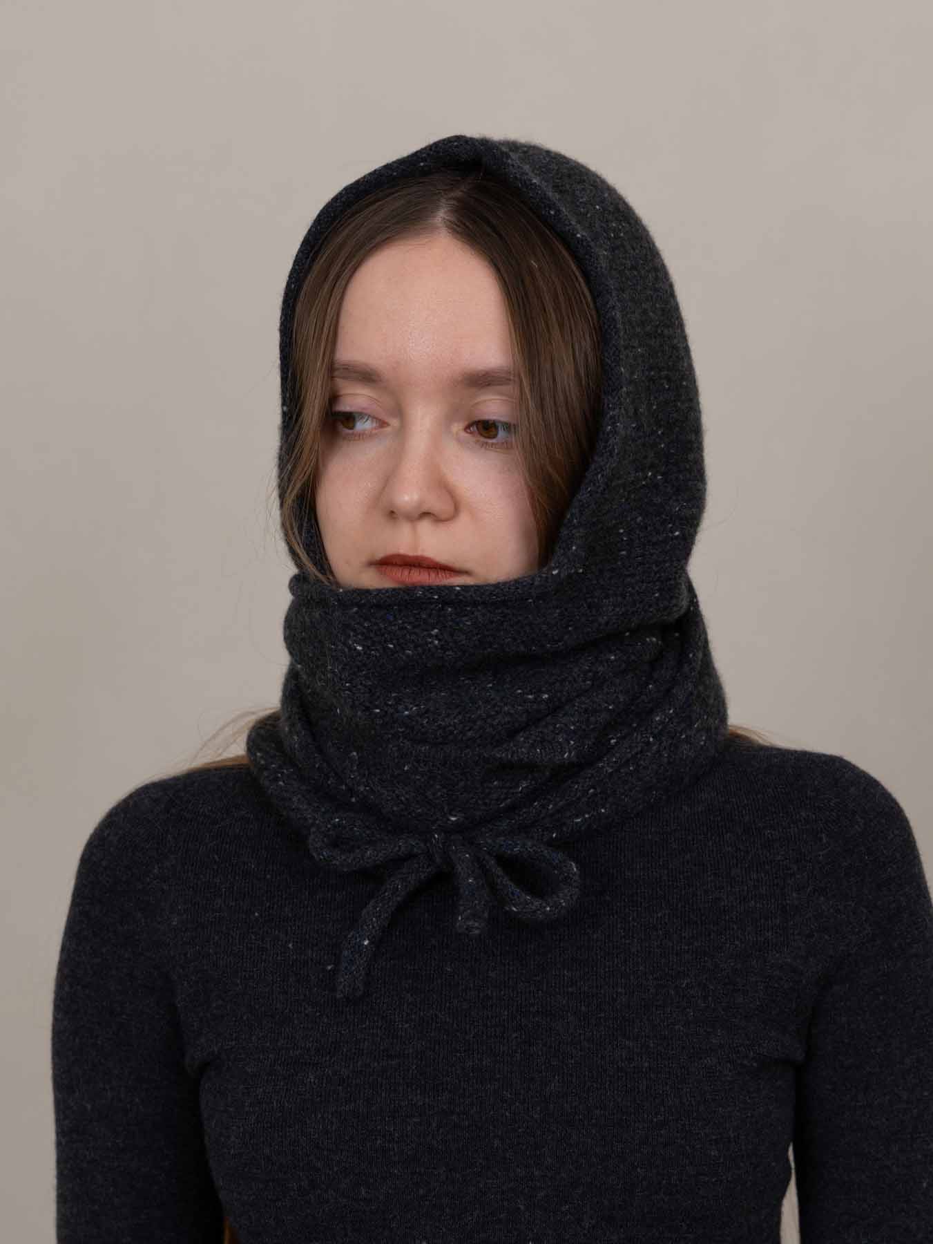 Grey Eden Hooded Scarf