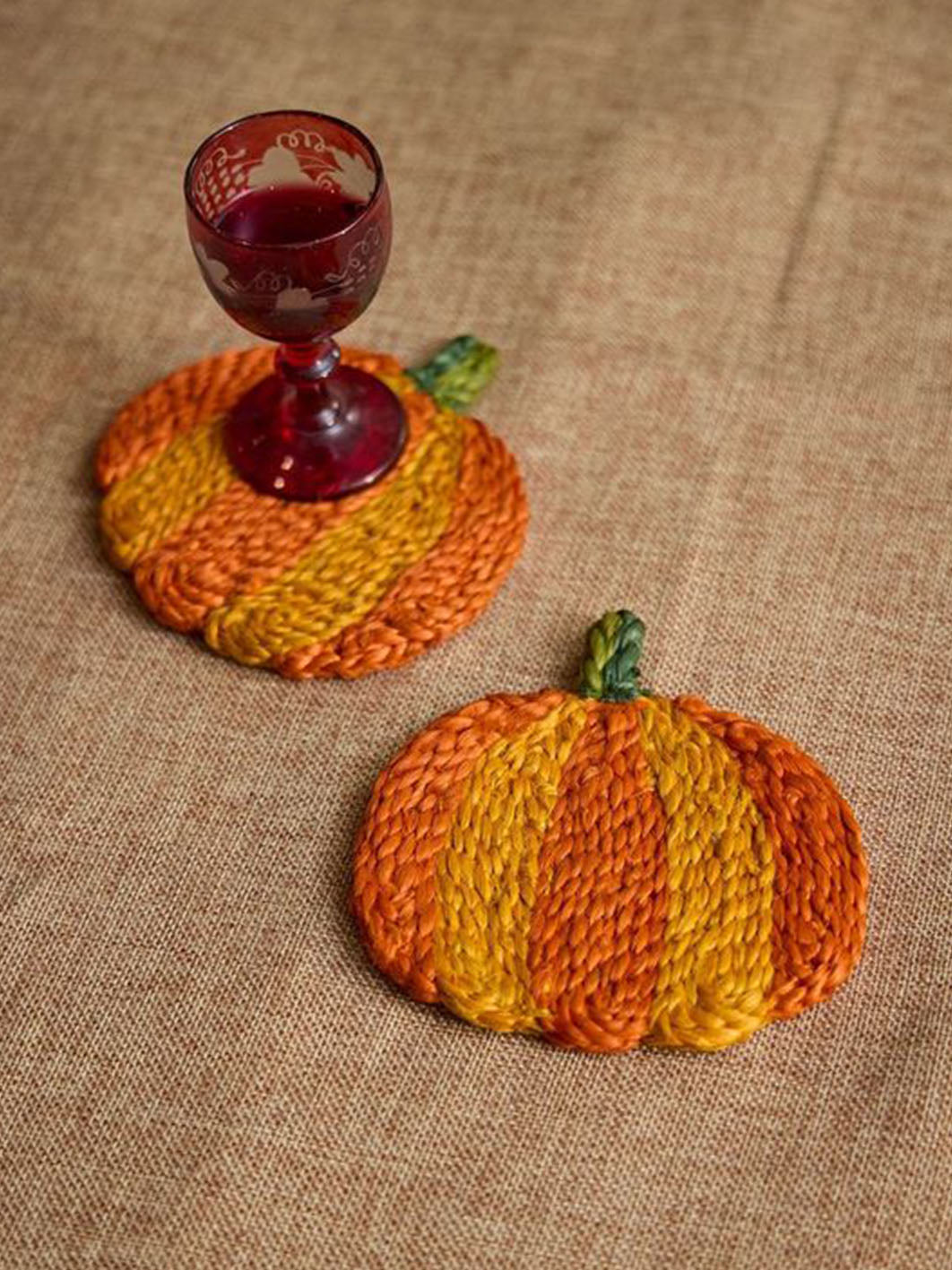 Set of 2 Pumpkin Coasters