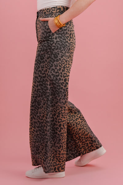 Inja Leopard Wide Leg Trousers