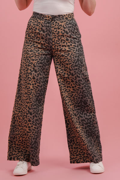 Inja Leopard Wide Leg Trousers