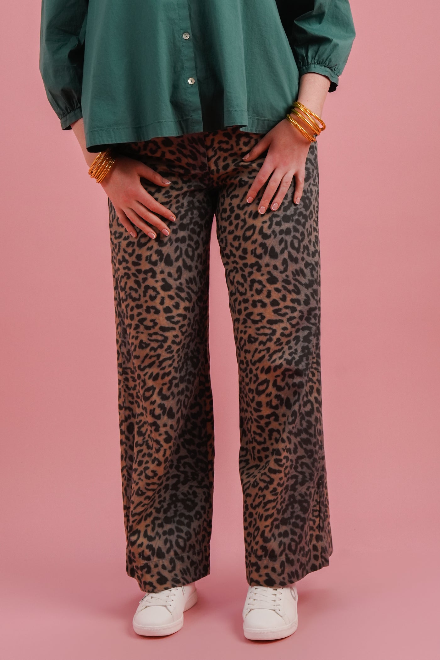 Inja Leopard Wide Leg Trousers