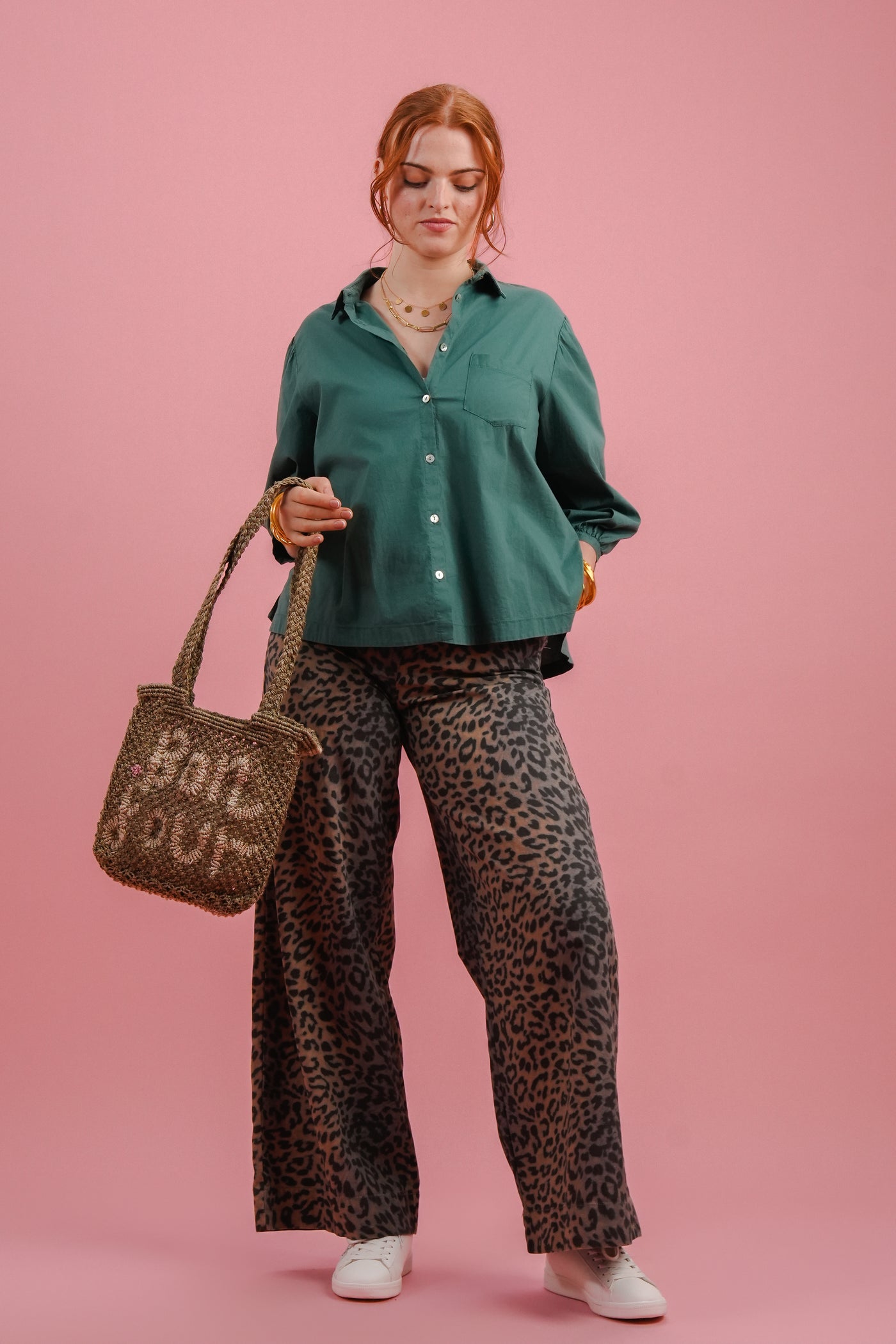 Inja Leopard Wide Leg Trousers