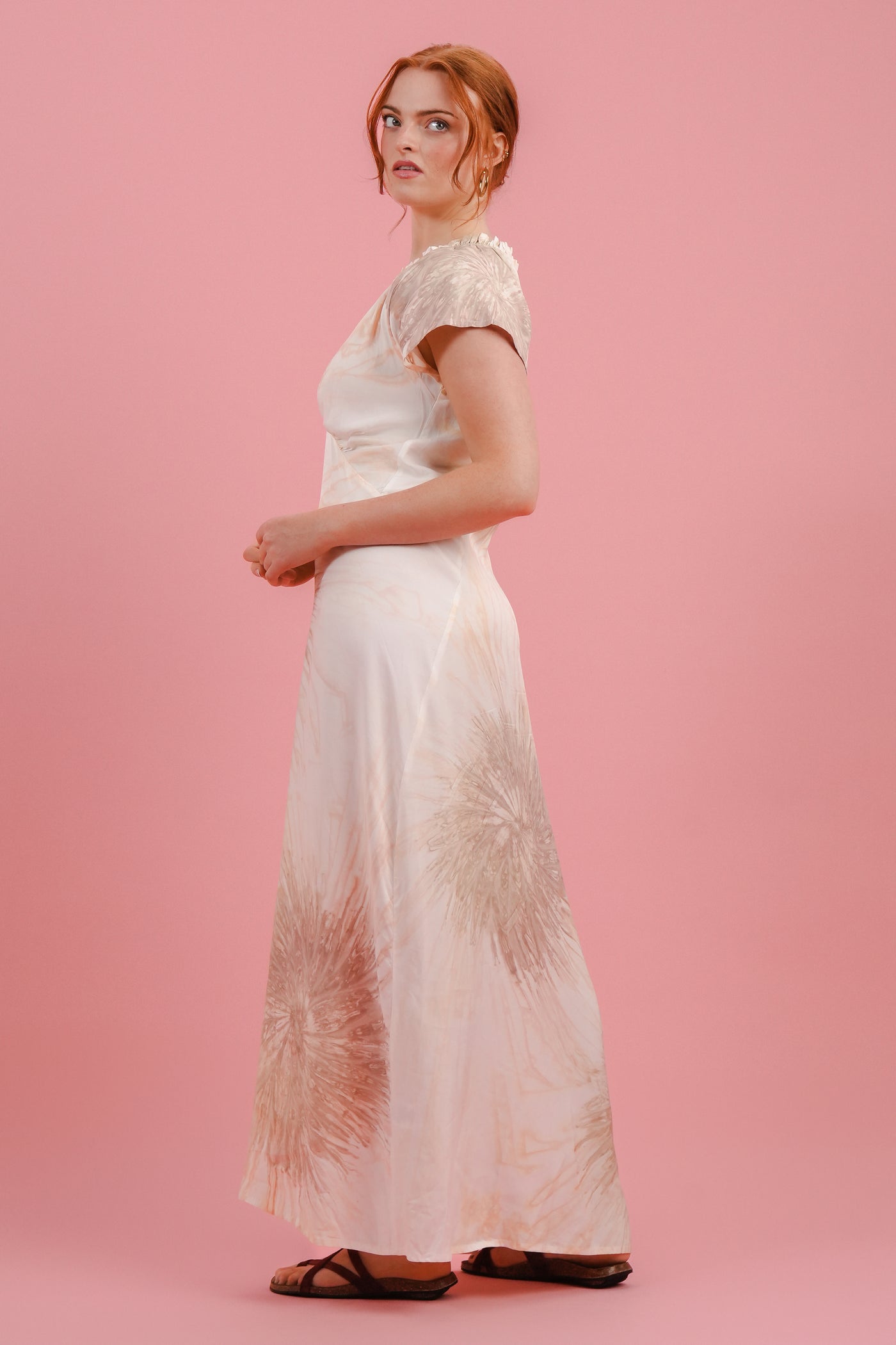 Rosie cartwheel frill neck dress