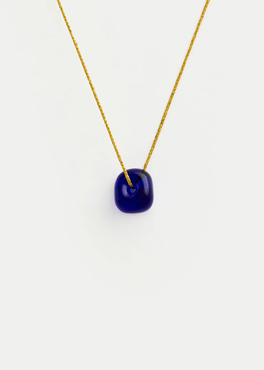 Azaz Dark Blue Glass Bead on Cord