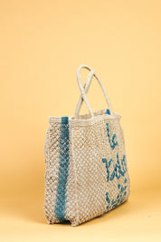 jute bag la dolce vita natural and blue 