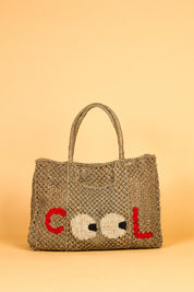 jute bag cool big eyes khaki 