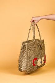 jute bag cool big eyes khaki 