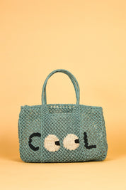 jute bag cool big eyes blue 