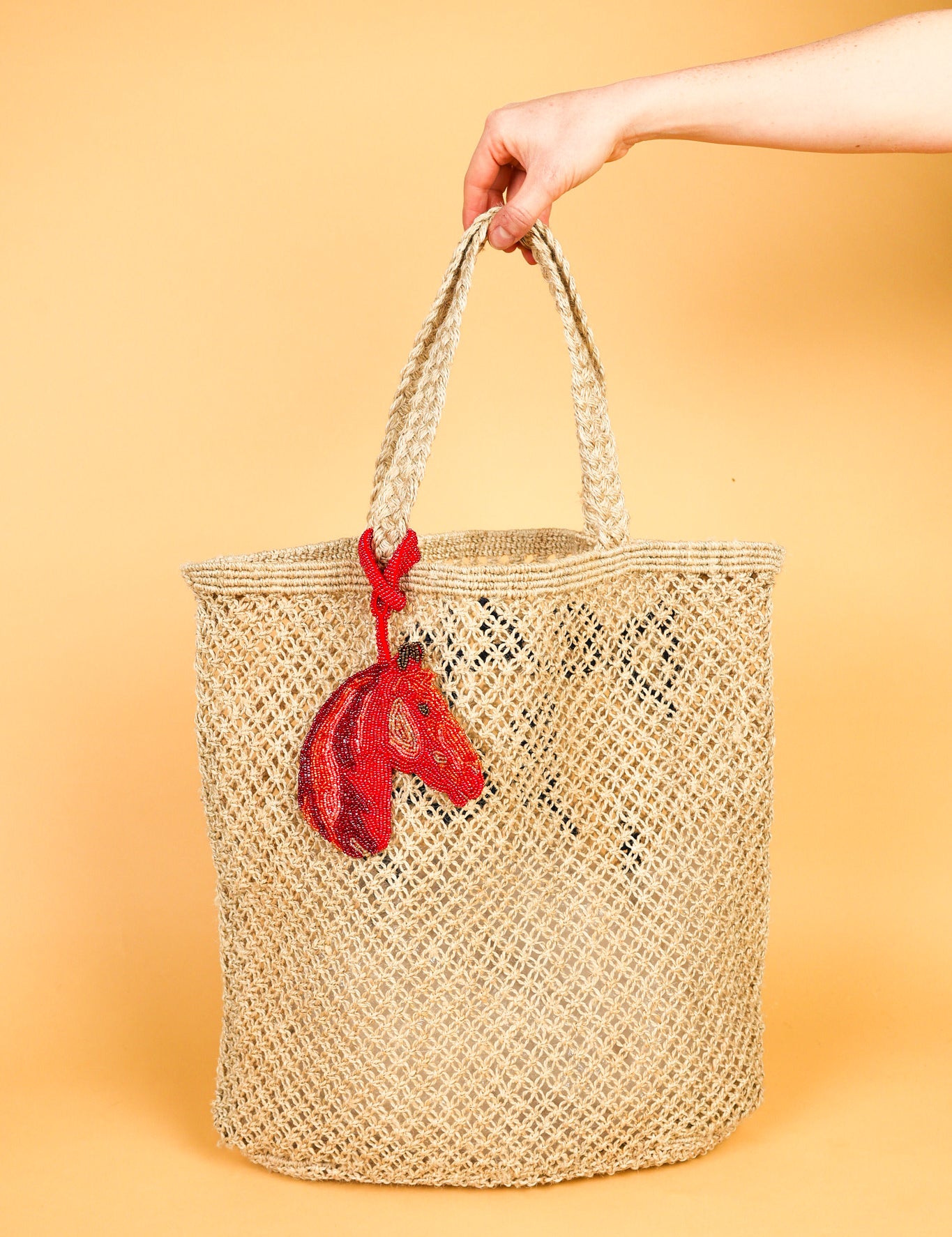 fire horse beaded bag charm