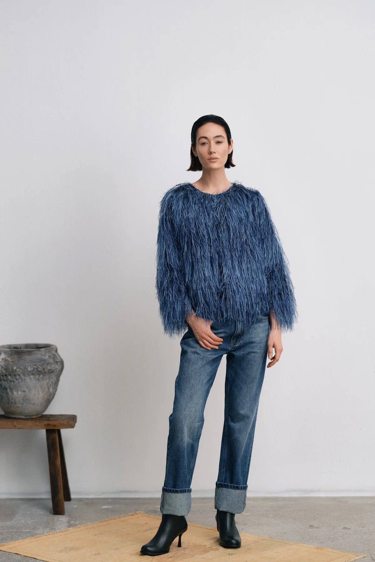 Safi Navy Plume Blouse