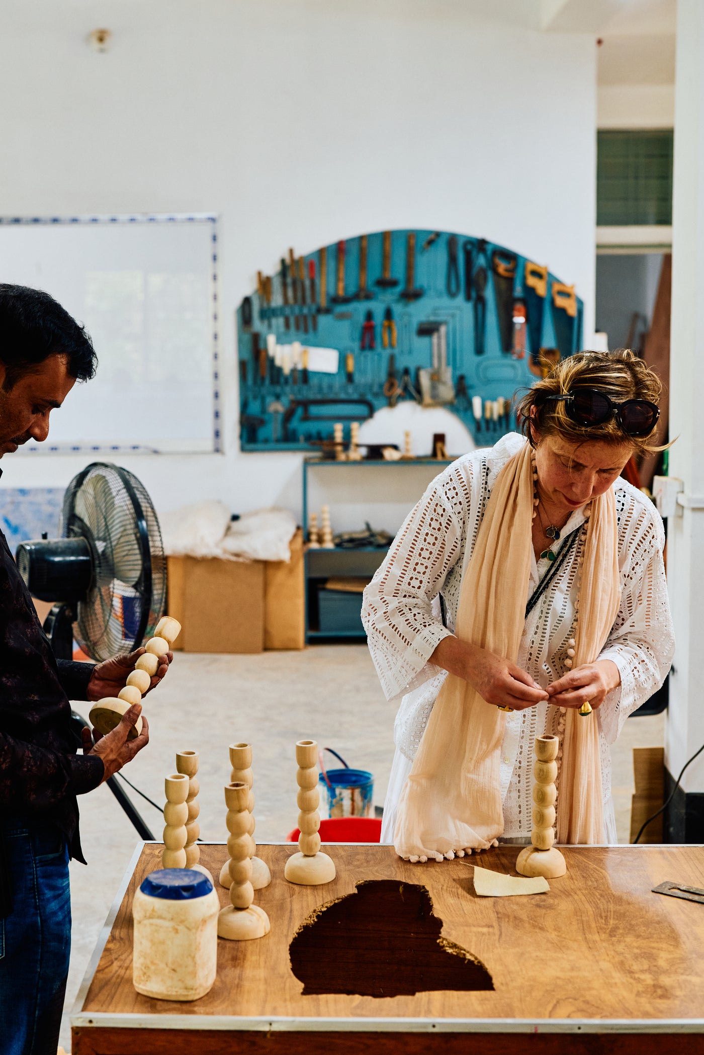 Wooden candlestick