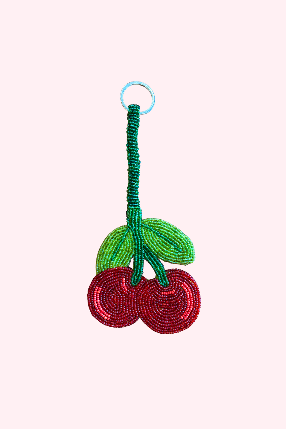 Cherry Beaded Keyring