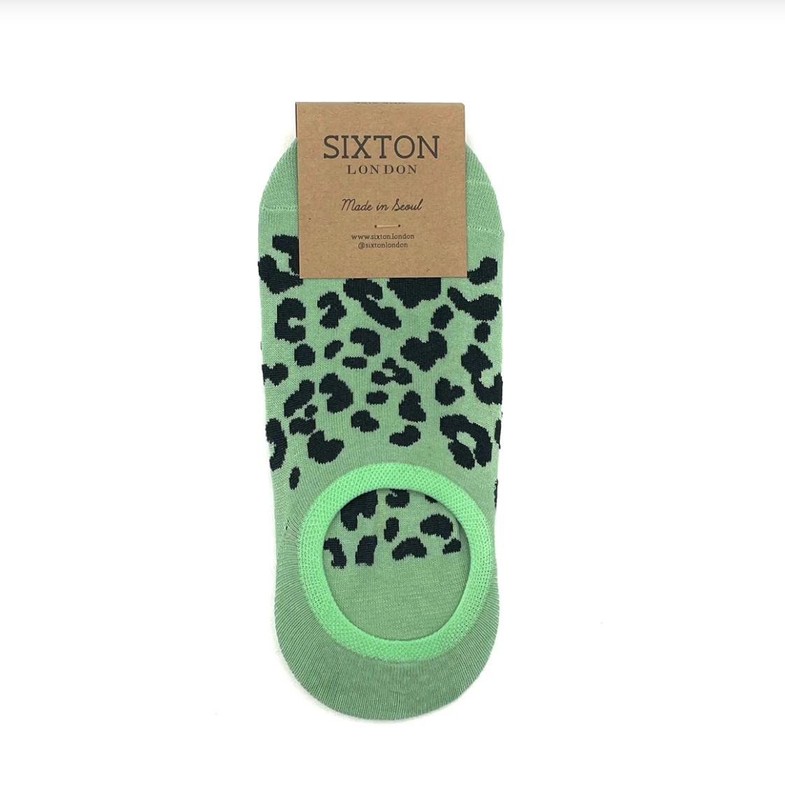 Trainer Socks — Mint Leopard