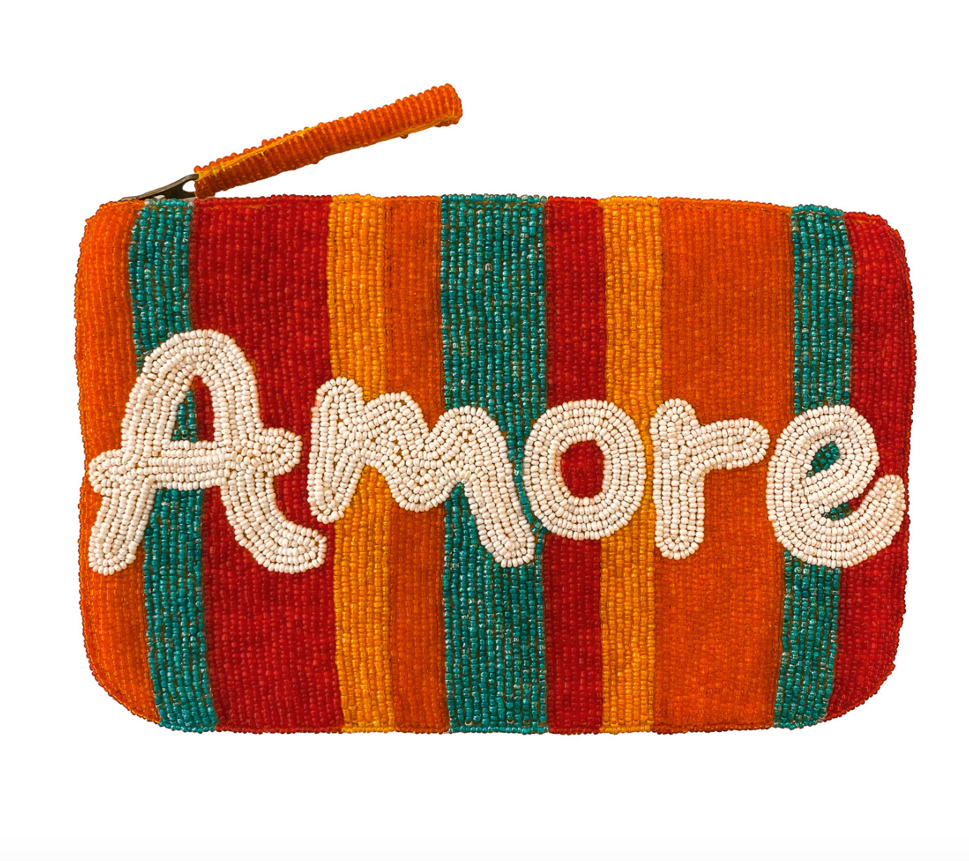 Amore bead clutch Multi red and white The Jacksons