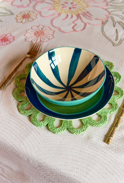 Flower placemat - Lime