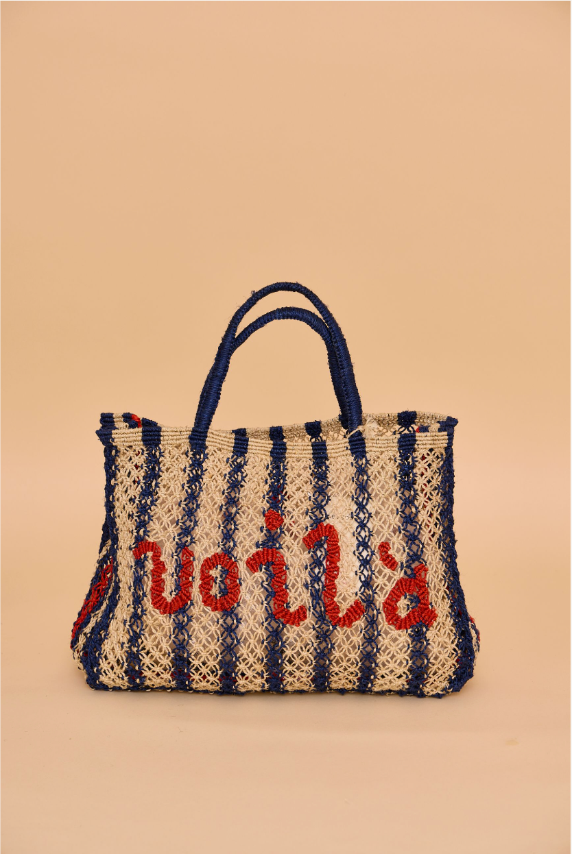Voilà stripes - Indigo stripes and scarlett