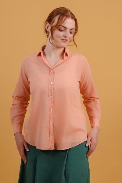 Peach Charlot Top