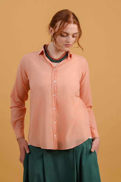 Peach Charlot Top