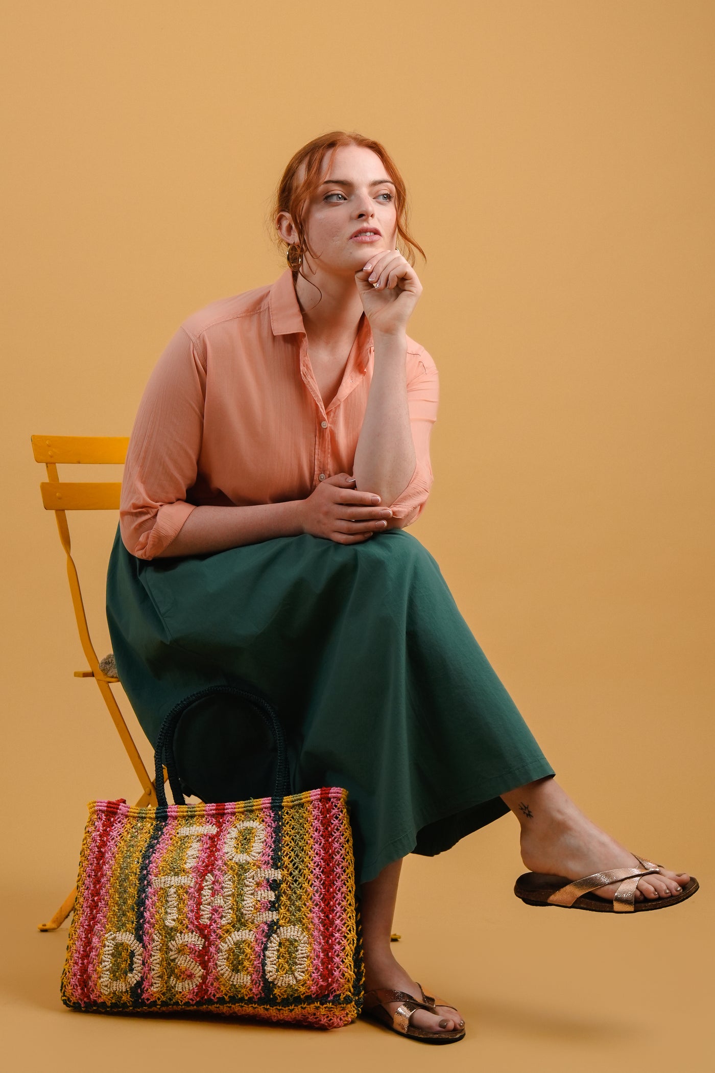 Peach Charlot Top